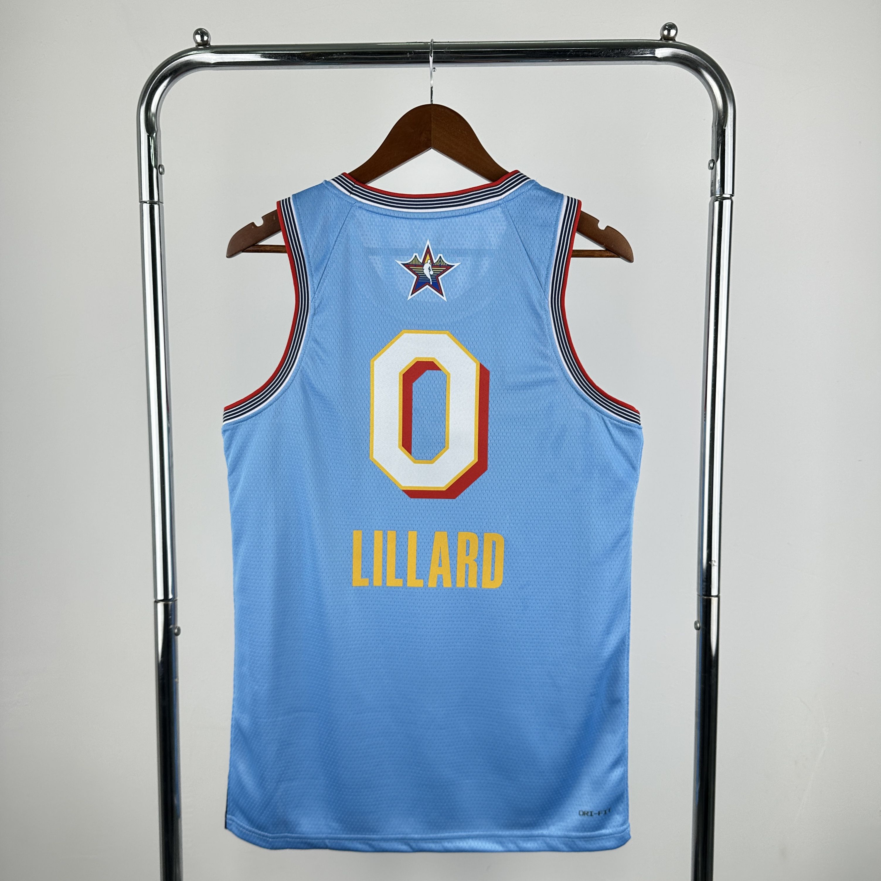 Men 2025 All star #0 Lillard Light Blue Jordan Edition NBA Jersey